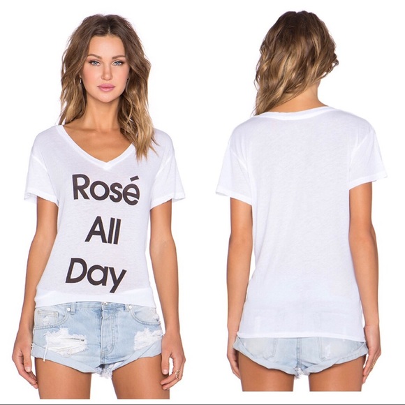 Wildfox Tops - Wildfox White Rose All Day Easy Tee